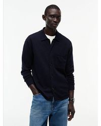 Tommy Hilfiger - Relaxed Fit Flag Embroidery Knitted Overshirt - Lyst