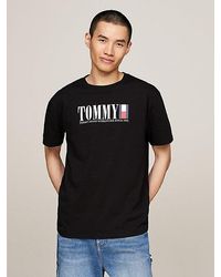 Tommy Hilfiger - Rundhals-T-Shirt mit Tommy-Flag-Logo - Lyst