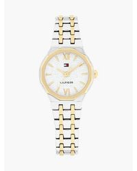 Tommy Hilfiger - Two-Tone Stainless Steel Frosted Dial Chain-Link Watch - Lyst