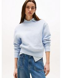 Tommy Hilfiger - Sweatshirt Met Ronde Hals En Geborduurd Logo - Lyst