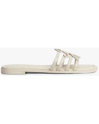Tommy Hilfiger - Logo Strap Leather Mules - Lyst