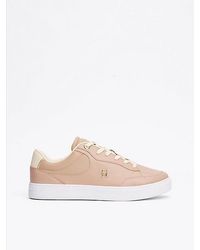 Tommy Hilfiger - Leren Court Sneaker Met Th-Monogram - Lyst