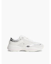 Tommy Hilfiger - Suede Th Monogram Metallic Trainers - Lyst