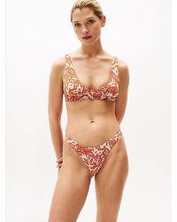 Tommy Hilfiger - Cheeky Fit Bikinihose Mit Tropen-Print - Lyst