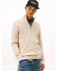 Tommy Hilfiger - Tommy Flag Lightweight Slim Quarter-zip Jumper - Lyst