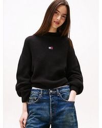 Tommy Hilfiger - Relaxed Fit Trui Met Opstaande Hals En Badge - Lyst