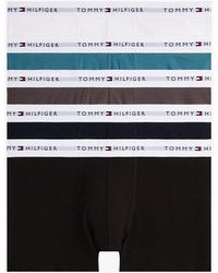 Tommy Hilfiger - 5 Pack Boxer Aderenti Signature Con Logo - Lyst