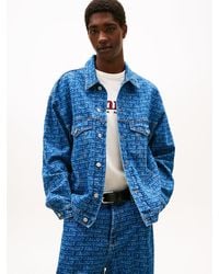 Tommy Hilfiger - Spell-Out Logo Oversized Denim Trucker Jacket - Lyst