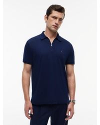 Tommy Hilfiger - Regular Fit Interlock Knit Zip Polo Shirt - Lyst