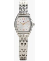 Tommy Hilfiger - Square Dial Stainless Steel Chain-Link Watch - Lyst