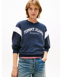Tommy Hilfiger - Contrast Logo Embroidery Boxy Sweatshirt - Lyst
