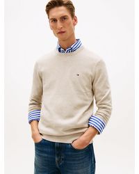 Tommy Hilfiger - Flag Embroidery Crew Neck Jumper - Lyst