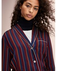 Tommy Hilfiger Overhemd Met Pyjamastreep En Ceintuur - Rood