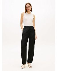Tommy Hilfiger - Linen Blend Barrel Leg Ankle Trousers - Lyst