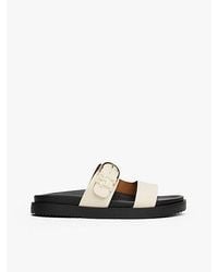 Tommy Hilfiger - Leren Sandaal Met Profielzool En Th-Monogram - Lyst