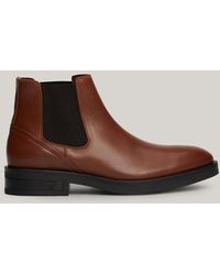 Tommy Hilfiger - Leather Debossed Chelsea Boots - Lyst