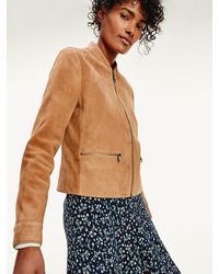 Tommy Hilfiger Slim Fit Wildleder-Jacke - Braun