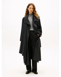Tommy Hilfiger - Manteau Long Oversize En Laine Avec Écharpe - Lyst