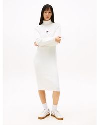 Tommy Hilfiger - Mock Turtleneck Jumper Midi Dress - Lyst