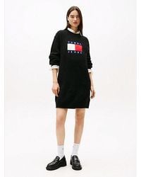 Tommy Hilfiger - Mini-Sweaterjurk Met Tommy-Badge - Lyst