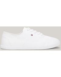 Tommy Hilfiger - Essential Flag Embroidery Canvas Trainers - Lyst