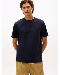 Tommy Hilfiger - T-Shirt Van Gebreide Interlock Met Logoappliqué - Lyst