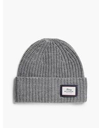 Tommy Hilfiger - Pure Wool Chunky Rib Knit Beanie - Lyst