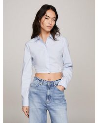 Tommy Hilfiger - Cropped Fit Blouse Met Open Rug - Lyst