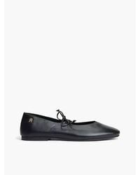 Tommy Hilfiger - Th Monogram Leather Lace Up Ballerinas - Lyst