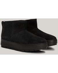 Tommy Hilfiger - Warm Lined Suede Low Snow Boots - Lyst