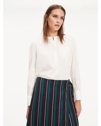 Tommy Hilfiger Essential Relaxed Fit Popover Blouse - Wit