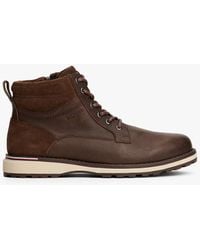 Tommy Hilfiger - Bottes En Cuir Crantées À Lacets - Lyst