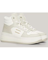 Tommy Hilfiger - Retro Leather High-top Flatform Basketball Trainers - Lyst