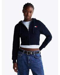 Tommy Hilfiger - Sudadera De Punto Trenzado Con Cremallera - Lyst