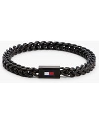 Tommy Hilfiger - Bracciale Con Catena Intrecciata E Bandierina - Lyst