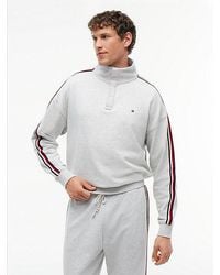 Tommy Hilfiger - Global Stripe Button Lounge Sweatshirt - Lyst