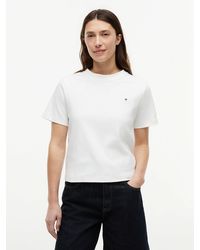 Tommy Hilfiger - Interlock Knit Boxy Crew Neck T-Shirt - Lyst