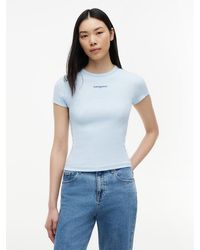 Tommy Hilfiger - Logo Ribbed Slim T-Shirt - Lyst