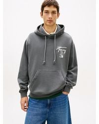 Tommy Hilfiger - Signature Back Logo Washed Relaxed Hoody - Lyst