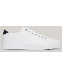 Tommy Hilfiger - Essential Contrast Panel Leather Trainers - Lyst
