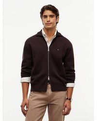 Tommy Hilfiger - Relaxed Milano Zip Thru Collared Jumper - Lyst