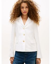 Tommy Hilfiger - Blazer Slim En Lin Mélangé À Boutons Dorés - Lyst