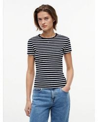 Tommy Hilfiger - Ribbed Slim Crew Neck T-Shirt - Lyst