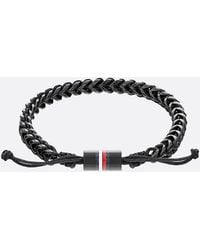 Tommy Hilfiger - Black Braided Ionic-plated Steel Bracelet - Lyst