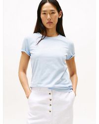 Tommy Hilfiger - T-Shirt Met Ronde Hals En Geborduurd Logo - Lyst