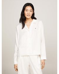 Tommy Hilfiger - Tonal Logo Jacquard Pyjama Shirt - Lyst