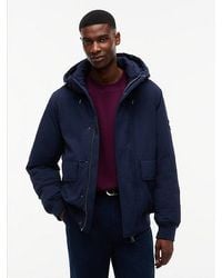Tommy Hilfiger - Tommy Jeans Water Resistant Padded Hooded Bomber Jacket - Lyst