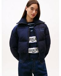 Tommy Hilfiger - Relaxed Fit Cropped Puffer-Jacke Aus Cord - Lyst