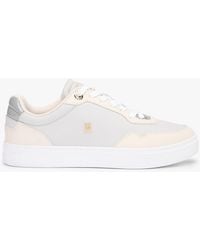 Tommy Hilfiger - Leather Mixed Texture Cupsole Trainers - Lyst