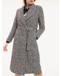 Tommy Hilfiger Wolmix Jas Met Ceintuur - Zwart